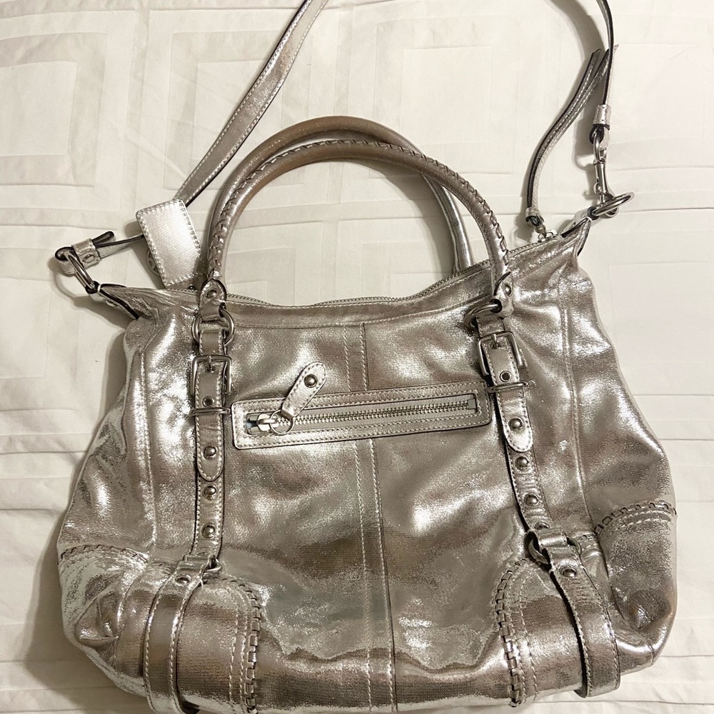 Y2K Coach Metallic Silver Bag